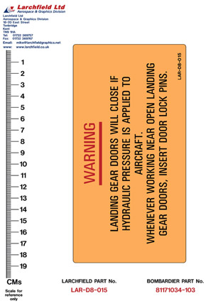 PICTURE OF DECAL WITH LARD8 PART NUMBER